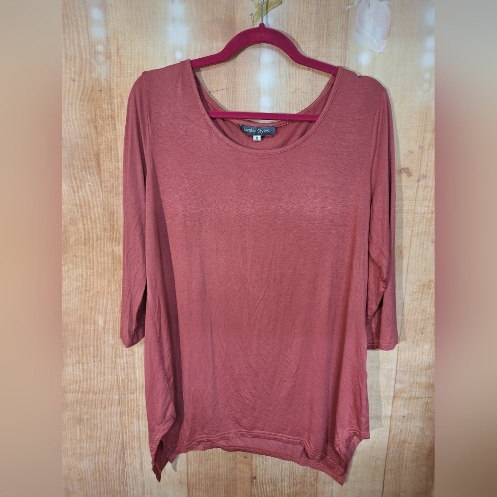 Pink 3/4 Sleeve Relaxed Blouse